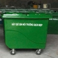Xe thu gom rác 660L bánh nhỏ