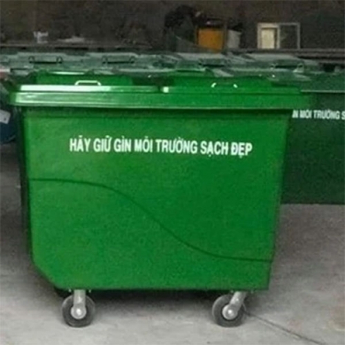 Xe thu gom rác 660L bánh nhỏ