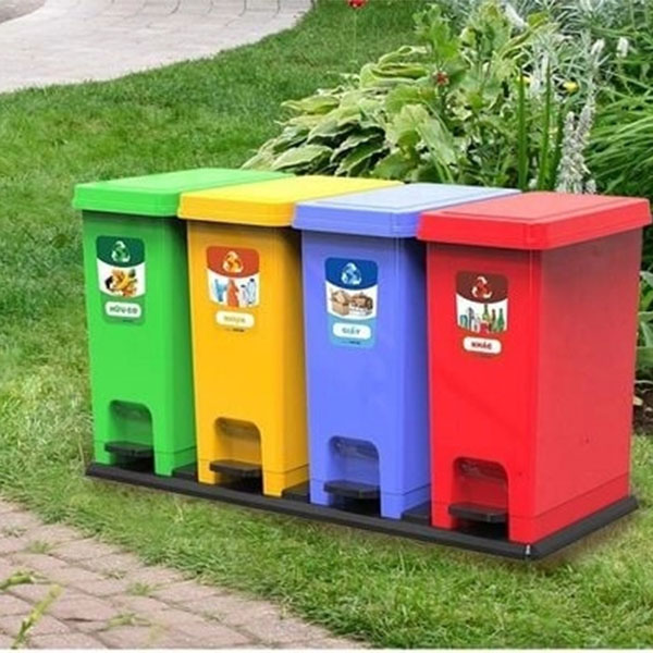 Thùng rác phân loại 4 ngăn